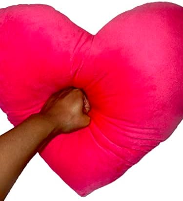 Плюшен възглавница с розово сърце - симпатична Мека възглавница - 16-инчов 3D-Дръжки - Хубавото украшение за всички специални поводи