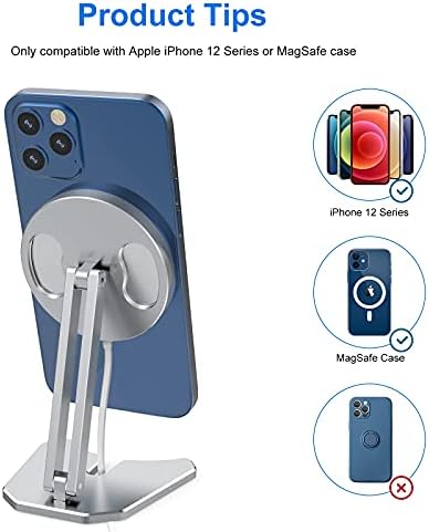 Поставка AKSEA за зарядното устройство Mag-Safe, Алуминиев Магнитен държач зарядно устройство, Съвместим с Apple iPhone 12, 12 Mini, 12 Pro,