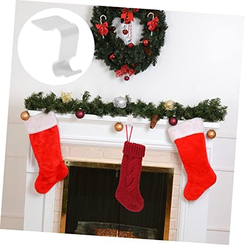 DOITOOL Коледен Метална Кука Закачалка За Палто Празнична Закачалка За Отглеждане на Коледни Чорапи Стенни Закачалка Бяла Стенни Желязна