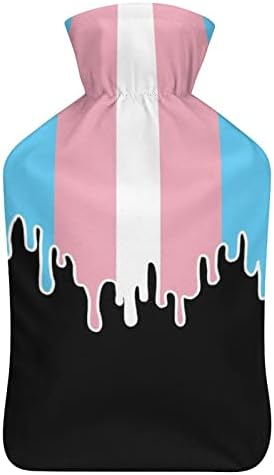 Trans Pride Цветен Плавящийся Флаг ЛГБТ Топло Гумена Инъекционная с Топло Плюшен Калъф за Легла При Менструални Болки и