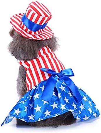 Костюм на куче Delifur в стила на Хартата на САЩ, Дрехите в Райе за домашни Любимци с Шапка на Деня на Независимостта или Ден на