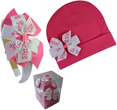 Забавен дизайн за момичета, по-голяма сестра, подарък кутия за шапки и ленти за глава за по-малката сестра