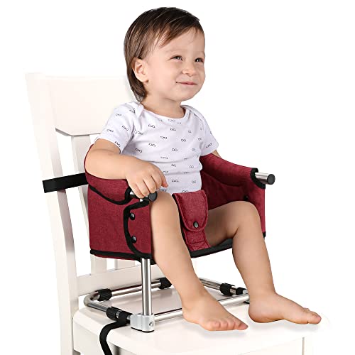 Преносимо Столче за Хранене, Детско столче за отдих и Детски Сгъваем Стол за дома или за Пътуване, Сиво и Червено