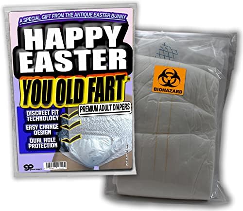 GearsOut Happy Easter Стария Пердун Пелена - Забавен Подарък За Памперси За Възрастни, Тъй Като На Хълма За Мъже И Жени, Идеята За Пълнене