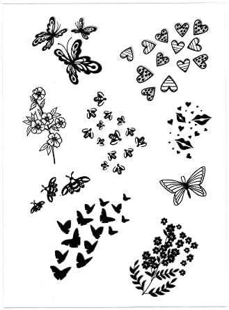 Пеперуди, Пчели, Цветя, Прозрачни Печати, Силиконови Картичка-Печати с Чувствата, Модел Устни във формата на Сърце, Прозрачни Печати