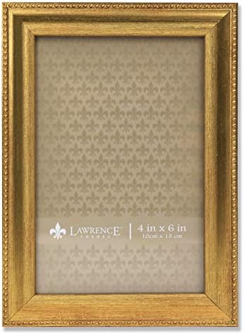 Lawrence Frames 536280 Сутер Златна Рамка за снимки 8x10 и Класическа Рамка за снимки от Мъниста, 4x6, Златни