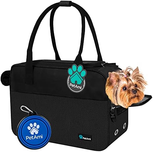 Переноска за кучета, одобрен авиокомпания PetAmi | Мека Переноска за малки кучета, котки, Кученца, Котенков | Преносими Стилна Пътна чанта