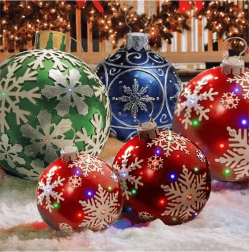 ShuMiao Коледа Decorated Коледни надуваеми Играчки, 23,6 инча(ове) на Гигантски Гигантски Надуваем Коледен помпа, Коледни Украси, Надуваема