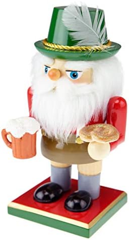 Традиционна дървена Лешникотрошачката Deli Creations German Santa 7 Инча, Празничен Коледен Декор за Рафтове и Маси
