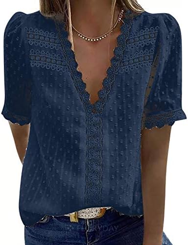 Модерни Елегантни Ризи за Жени, Сексуална Блузи с V-образно деколте и Флорални Дантели, плетени калъф за плетене на една Кука, Ежедневни Ризи