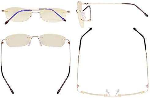 Дамски Сини Светозащитные Компютърни Очила за четене Eyekepper с Жълти Фильтрующими лещи - Стилни, Малки Очила за четене без