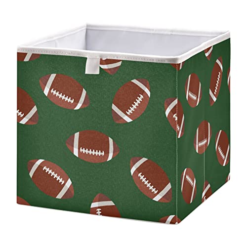 Кафява кутия за съхранение на кубчета американски футбол, Сгъваеми Кубчета за съхранение, Водоустойчив кош за играчки, органайзер