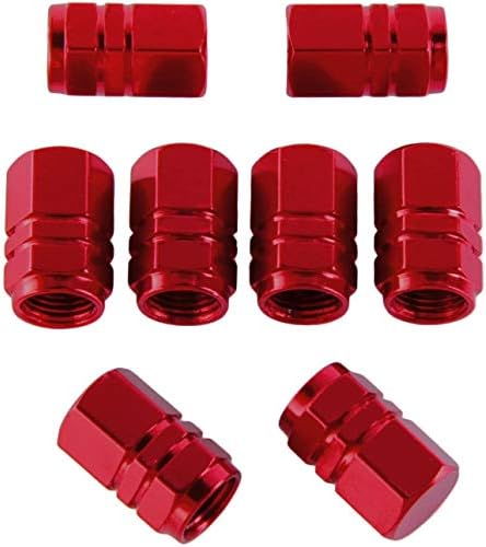 B6 Броя Червени Пластмасови капачки за штоков гуми за автомобила Schrader, Капачки за въздушни клапани Универсален