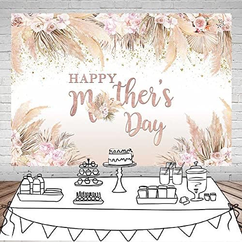 Mocsicka Щастлив Фон за Деня на майката в стил Бохо-Шик, Розови Цветя, Ден на Майката, на Фона на Рожден Ден, за Жени, Vinyl