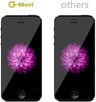 Защитно фолио за екрана G-MOST iPhone SE / 5 / 5C / 5, [2] [Без ефект на дъгата] [Пълно покритие на] Защитно фолио за екран от