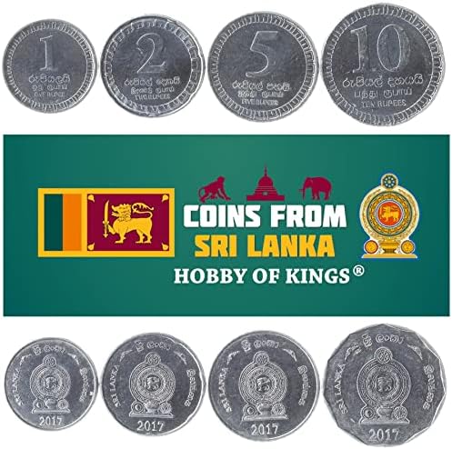 4 Монети от Шри Ланка | Комплект монети на Шри Ланка Колекция 1 2 5 10 Рупии | В обращение 2013-