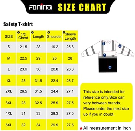 Мъжки Светлоотразителни Тениски с висока видимост FONIRRA Safety с Дълъг ръкав ANSI Class 2