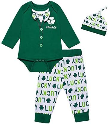 Комплект дрехи за най-малките момчета в Първия Ми Ден на Св. Патрик, един Сладък Комплект Дрехи с дълги ръкави в стил Ирландски
