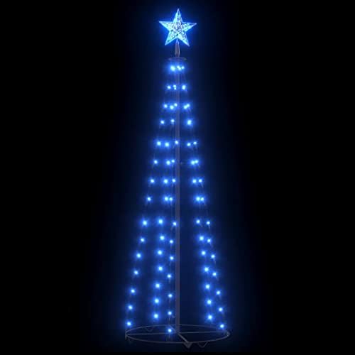 VidaXL Коледна Конична Елха Синята 84 светодиода 19,7 x 59,1