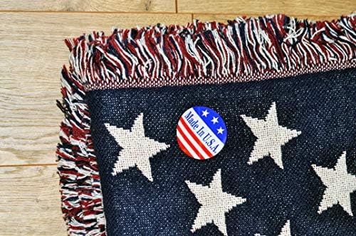 Одеяло с американския флаг на Съединените Щати - Подарък Мек Гобеленовый каре, изтъкан от памук Произведено в САЩ (69x48)