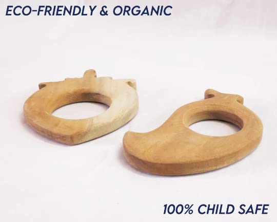 Дървена прорезыватель - Детска допир играчка - Подарък за душата - Пръстен за никнене на млечни зъби - Дървени детски играчки