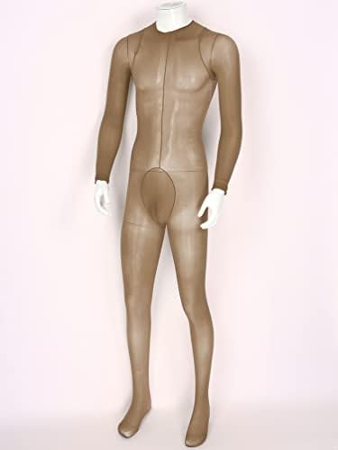 Manyakai Мъжки Прозрачна Секси Гащеризон за цялото тяло, Бельо, Гланц Ластични Чорапи За Тялото, Клубна Облекло