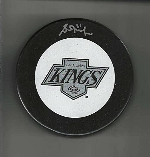 Грант Fsd подписа миене с бяло лого на Лос Анджелис Кингс - за миене на НХЛ с автограф