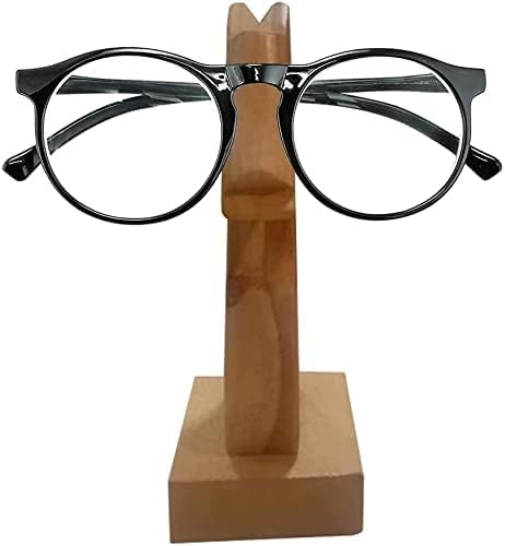Дървен държач за очила във формата на конски муцуни ASJ, Поставка за очила, Хонорар за очила, Държач за слънчеви очила - Светло кафяв
