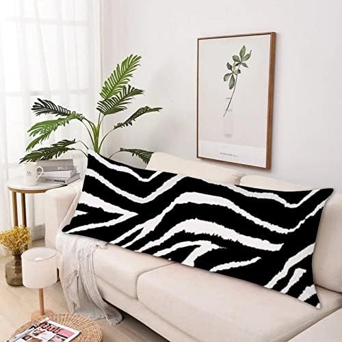 Калъфка за тялото Zebra Черно-Бели Възглавници за Прегръдки за Сън, Дългата Калъфка с цип, 13 x 39