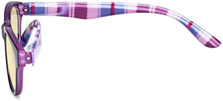 CessBlu Дамски Очила със Сини Блокирующим Светлина Котешко око, Анти-UV Отблясъци, с Жълти Фильтрующими Лещи, Компютърни Очила за Жени