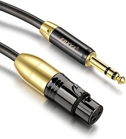 EBXYA XLR към гнездовому кабел 1/4 TRS 10 фута TRS към XLR-кабел 10 метра Балансиран 6,35 мм Штекерный микрофон, кабел с позлатени