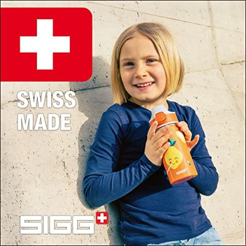 Sigg - Детска чудо-бутилка за вода - Лимони - От лек алуминий с херметически капак - Бутилка за детска напитка в едната ръка