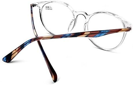 DOOViC Италия Дизайн на Модни Очила за Четене, За Жени и За Мъже Стилни Прозрачни Очила за Четене с Калъф + 2,50 Сила