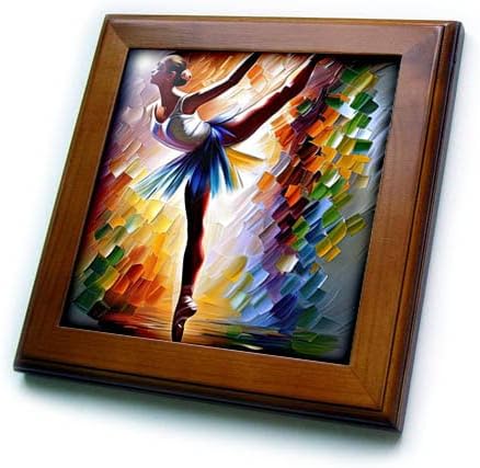 Цифрова снимка на балет 3dRose - балерина танцува върху pointe. Очарователен плочки в художествената рамка (ft-374807-1)