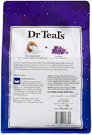 Английска сол Dr Teal's 4 опаковки (само за 16 паунда) За нощна терапия с етерично масло от лавандула