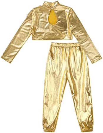 Годишният Спортен костюм Hansber Kids за Момичета от 2 теми, Съкратен Топ с Шароварами, Комплекти Дрехи За Гимнастика/Танци в стил