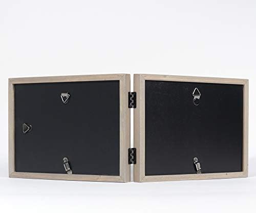 Рамка Lawrence 5x7 Двойна (Хоризонтално) Рамка за снимки от сивото Дърво Gallery Collection, 7x5