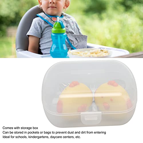 Детски вилици-лъжици с къса дръжка, здрава детска лъжичка за самостоятелно хранене, заоблен корона вилици за детски градини
