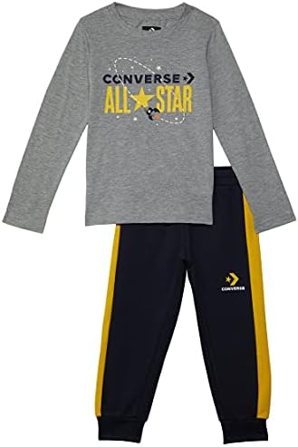 Джоггеры Converse Boy ' s All Star с дълъг ръкав цвят Металик и Джоггеры за бягане (Малки деца)