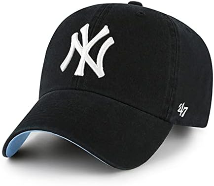 Бейзболна Шапка '47 Ню Йорк Янкис Ballpark Clean Up Dad Шапка За татко - Черно / Синьо Отдолу, Един Размер