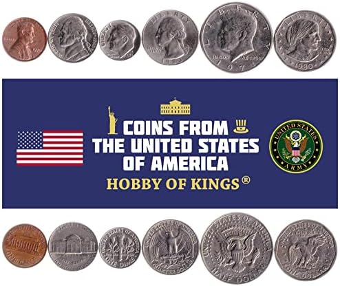 5 Монети от Сащ | Набор от американски монети от колекцията на 1/4 Четвърт долар | В обращение 2004 | Джордж Вашингтон | Крава |