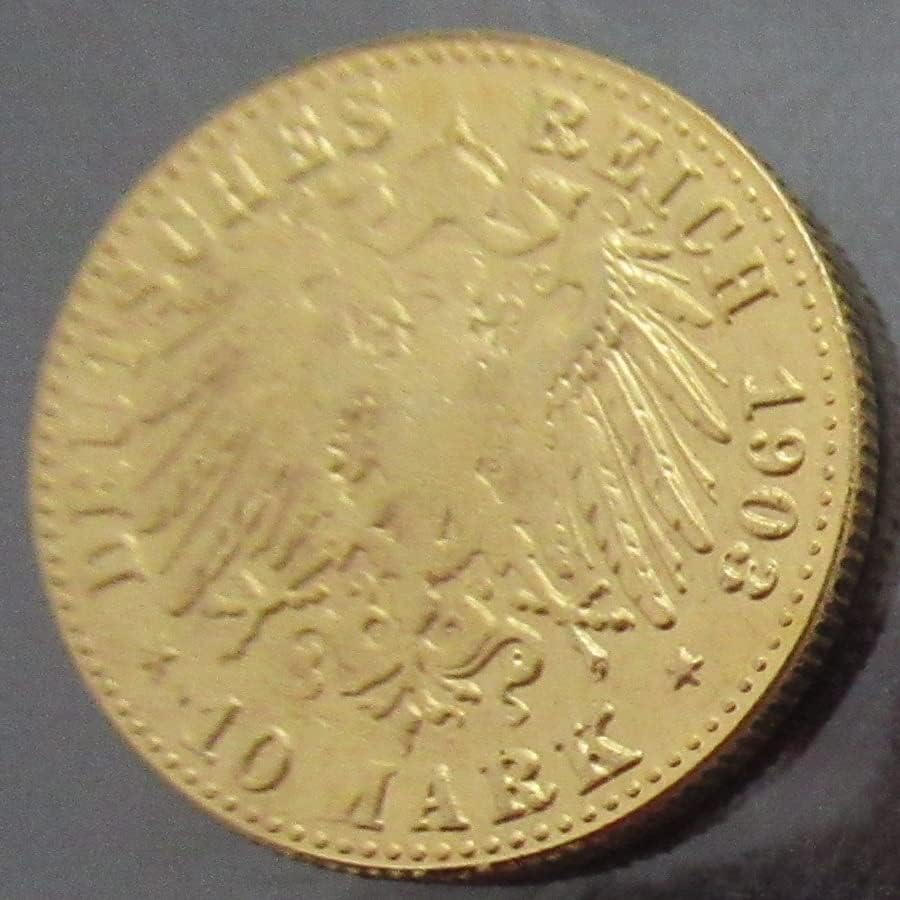 10 германски марки 1902-1912 г. 9 Чуждестранни Реплика Златни Възпоменателни монети