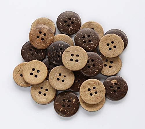 Копчета от черупката на кокосов орех GANSSIA Малък размер 1/2 инча (12,5 мм) с 4 дупки Кокосови Пуговица за Шиене на ризи или занаяти собствените си ръце, Опаковка от 200 бр.