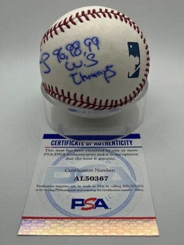 Дарил Строберри 96 98 99 WS Champs Метс Подписа Бейзболен PSA DNA с Автограф * 67 - Бейзболни топки с автографи