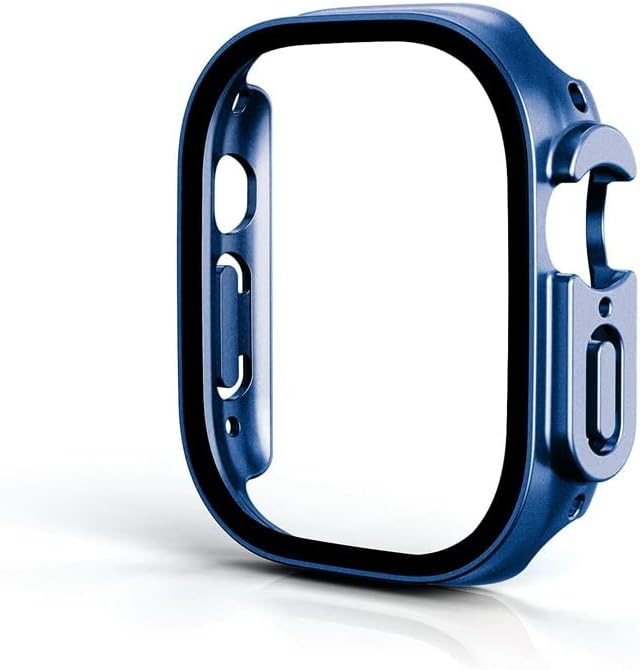 DJDLFA Стъкло + калъф за Apple Watch с каишка Ultra 49 мм, умни часовници, броня за КОМПЮТЪР + Защитно фолио за екрана, Закалено