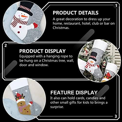 Коледен Декор NUOBESTY Персонализирани Коледни Чорапи, Коледни Дълги Чорапи с Дядо Снеговиком Лосем за Коледното Семейната Празнична