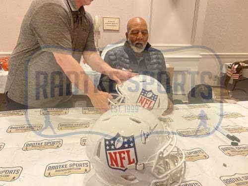 Автентичен каска с автограф на Джим Браун NFL Shield Speed Authentic Helmet - Каски NFL с автограф