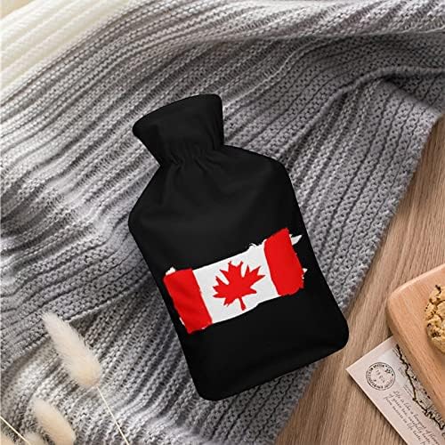 Флаг на Канада Гумена Топло за Топла Вода с Флисовым Калъф Топло за Ръце, Крака и Чанта За Топла Вода