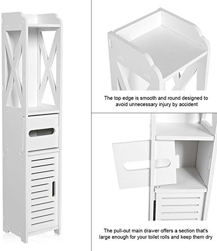 Шкаф за баня Yosoo Етаж, Дървени, Пластмасови, Композитни Рафтове за съхранение на Тоалетни принадлежности Ъглови Рафтове За Организатор на