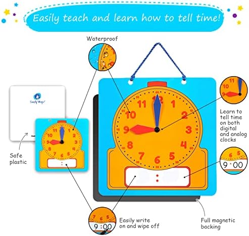 Обучителни Часове Simply magic 24 + 1 за деца - Набор от класни Часа, Магнитни Демонстрационни Часове, Обучителни Часове, Обучителни Часове